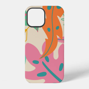 Coque iPhone 12 Fond tropical avec des plantes de jungle. Feuille