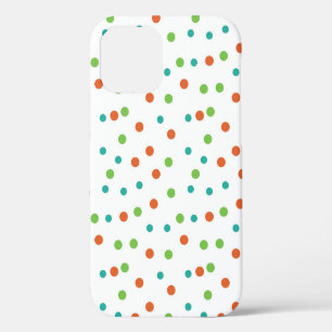 Coque iPhone 12 Fond uni avec motif à pois. Pois