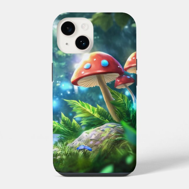 Coque iPhone Forêt de Champignons (Verso)