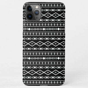 Coque iPhone 11Pro Max Formes Aztec Motif gris noir