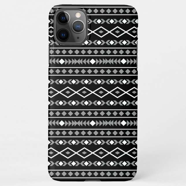 Coque iPhone Formes Aztec Motif gris noir (Dos)