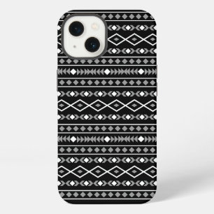 Etui iPhone 13 Formes Aztec Motif gris noir
