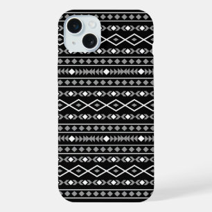 Formes aztèques Motif blanc gris noir