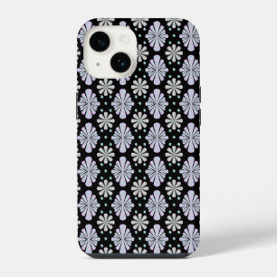 Coque Pour iPhone 14 Formes florales pastel sur fond noir