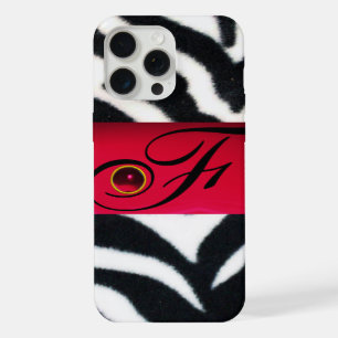 FOURRURE DE ZÈBRE NOIR BLANC AVEC MONOGRAMME GEMME