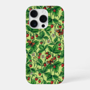 Coque iPhone 16 Pro Fraises des bois sur melon miel