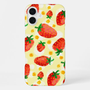 Coque iPhone 16 Plus Fraises Ensoleillées & Marguerites