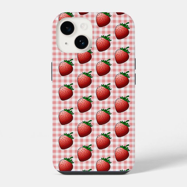 Coque iPhone Fraises Rouges (Verso)