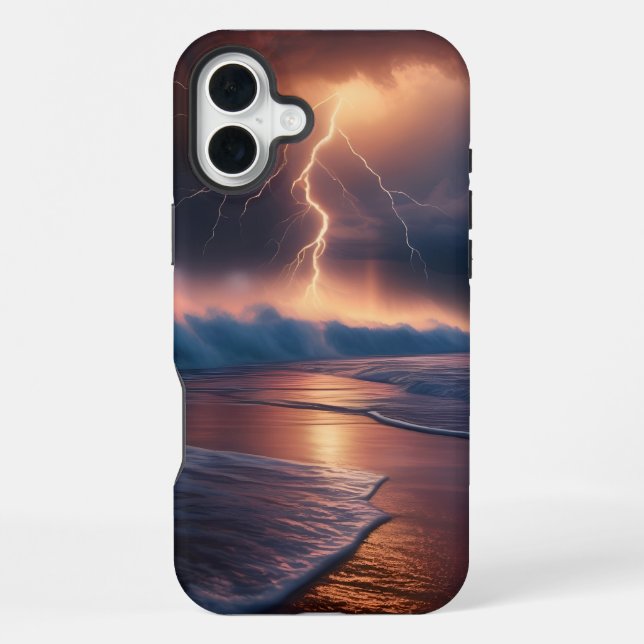 Coque iPhone Frappe de foudre plage deux (Verso)