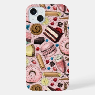 Friandises sur fond rose