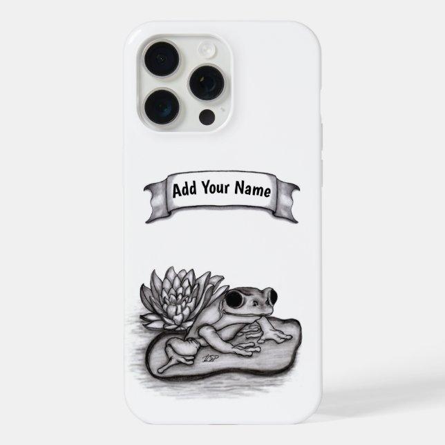 Coque iPhone Froggy with Lotus Flower, Ajouter votre nom (Verso)