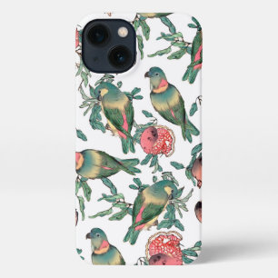 Etui iPhone 13 Fruits de grenade et Lovebirds Motif