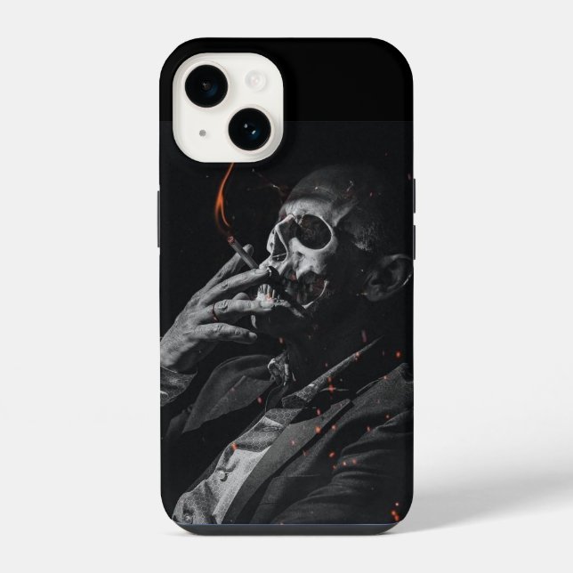 Coque iPhone Fumer Squelette Cigarette (Verso)