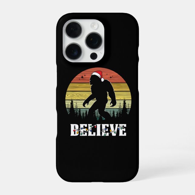 Coque iPhone Funny Christmas Bigfoot Wearing Santa Hat (Verso)