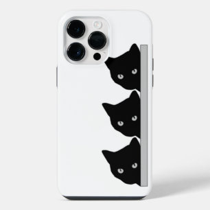Coque Pour Pour iPhone 14 Pro Max Funny Curious Chats Silhouette