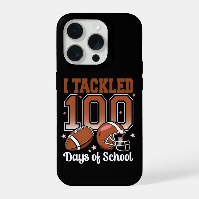 Coque iPhone Funny I Tackled 100 Days School Football Kids (Verso)