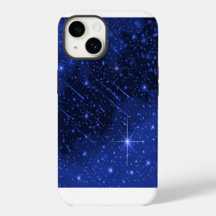 Coque Pour iPhone 14 Galaxie d'étoiles sur fond bleu  