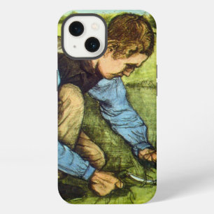 Etui iPhone 13 Garçon coupant de l'herbe avec une faucille par Vi