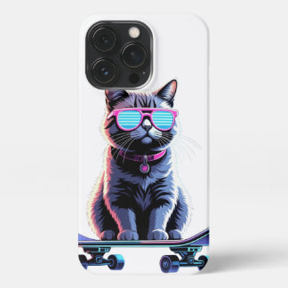 Etui iPhone 13 Pro Gato Cyberpunk Neón – Colección de Diseño Phone
