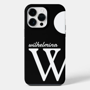 Coque Pour Pour iPhone 14 Pro Max Géant Monogramme Simple Noir et Blanc
