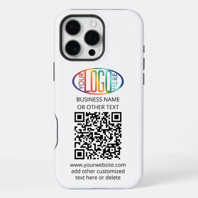 Coque iPhone Générateur de code QR et logo d'entreprise minimal (Verso)