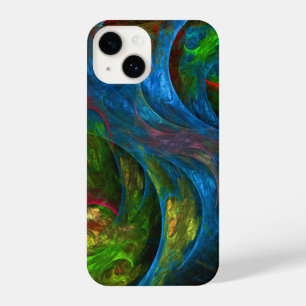 Coque Pour iPhone 14 Genèse Bleu Art Abstrait