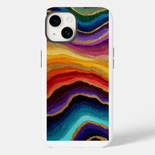 Coque Pour iPhone 14 Géode d'agate arc-en-ciel vibrant