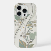 Géométrique Botanique Vert Sauge Beige Art Déco