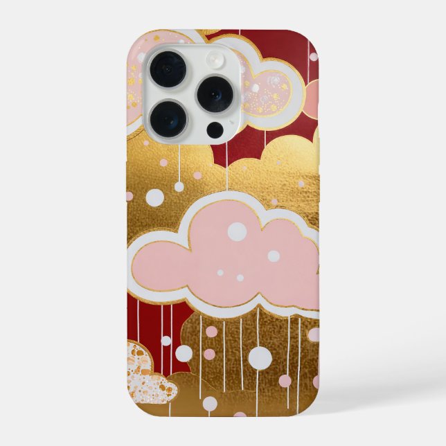 Coque iPhone Gilded Crimson Rainfall (Verso)
