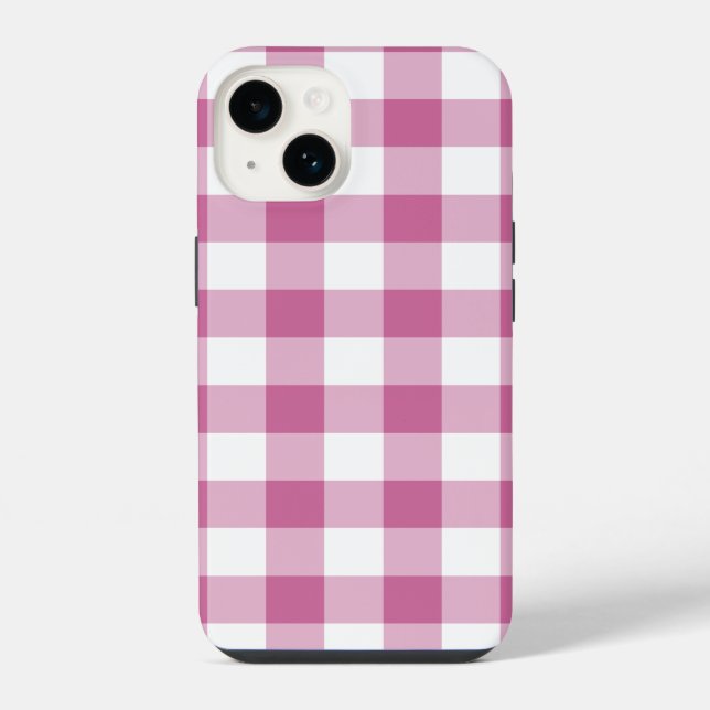 Coque iPhone Gingham rose (Verso)