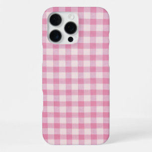 Coque iPhone 16 Pro Max Gingham Rose Bébé