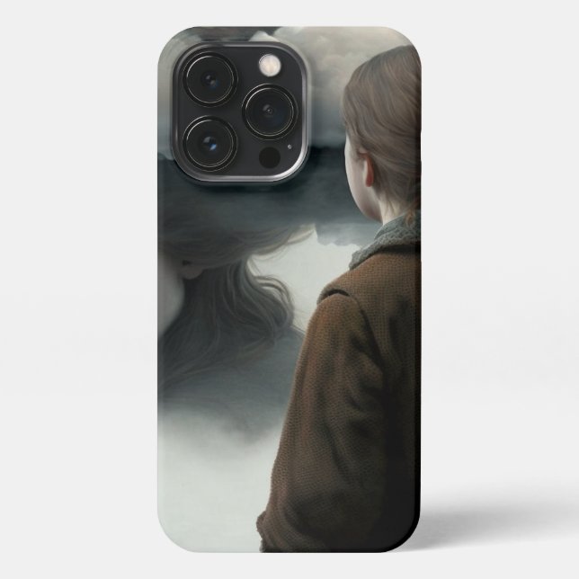 Coque iPhone Girl with clouds (Verso)