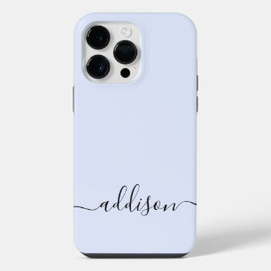 Coque Pour Pour iPhone 14 Pro Max Girly Blue Monogramme Écriture Moderne Personnalis