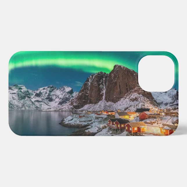 Coque iPhone Glace et neige | Northern Lights, Norvège (Verso Horizontal)