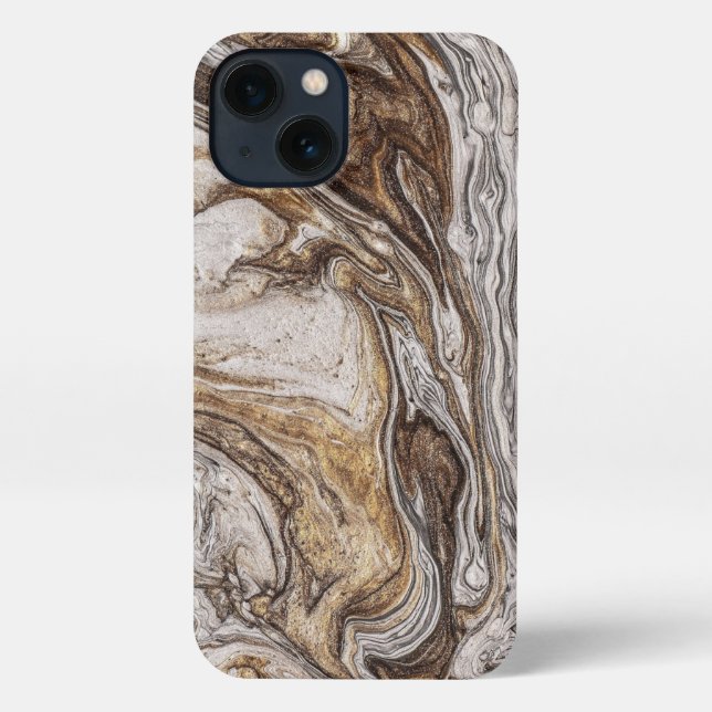 Coque iPhone glamor 001 couleur brun liquide (Verso)