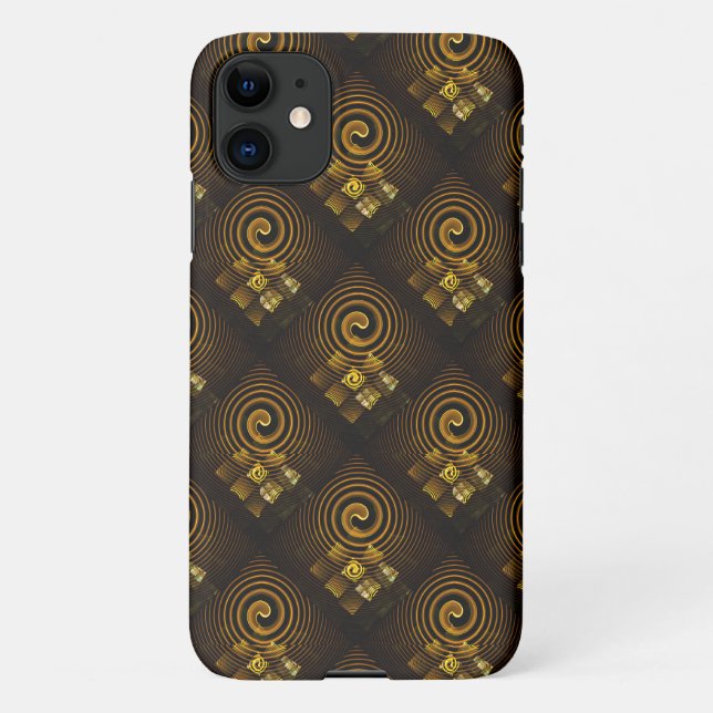 Coque iPhone Gold Modern Boho Elegant Abstract Art Pattern #502 (Dos)
