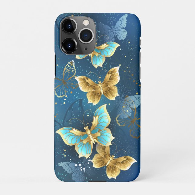 Coque iPhone Golden butterflies (Dos)
