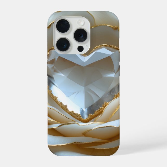 Coque iPhone Golden-Edged Purity Crystal Rose Phone Case (Verso)