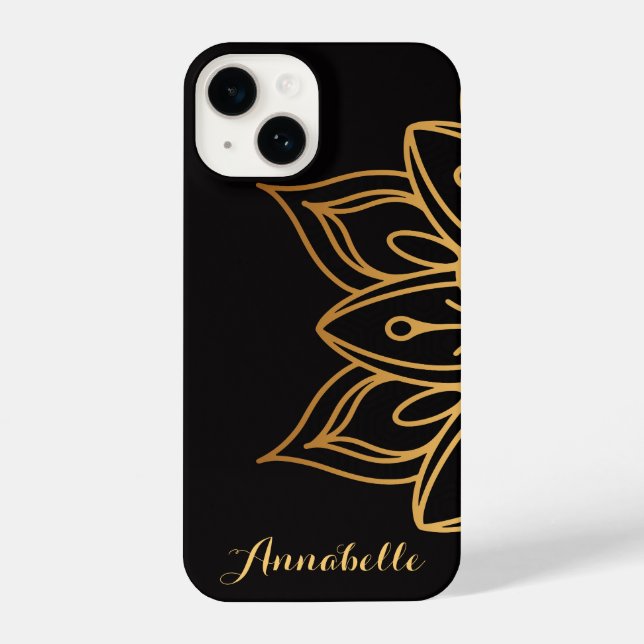 Coque iPhone Golden Mandala (Verso)