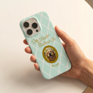 Coque iPhone 16 Pro Golden Retriever photo personnalisé, Mon cœur appa