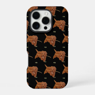 Coque iPhone 16 Pro Goldie Golden Doodle Noir