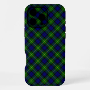 Coque iPhone 16 Pro Max Gordon tartan bleu vert carreaux