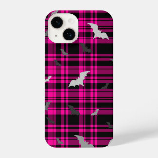 Coque Pour iPhone 14 Gothique vampire Bats Plaid Black Phone Case