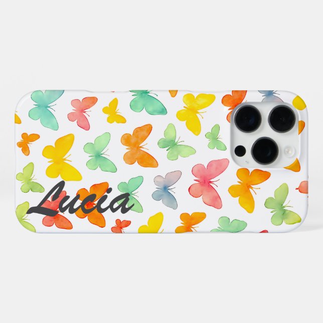 Coque iPhone Grace dans une ligne : Papillon Silhouette (Verso Horizontal)