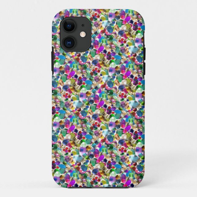 Coque iphone graphique de Bling de fausse pierre (Dos)