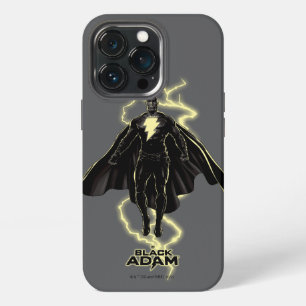 Etui iPhone 13 Pro Graphisme de silhouette de Black Adam éclair