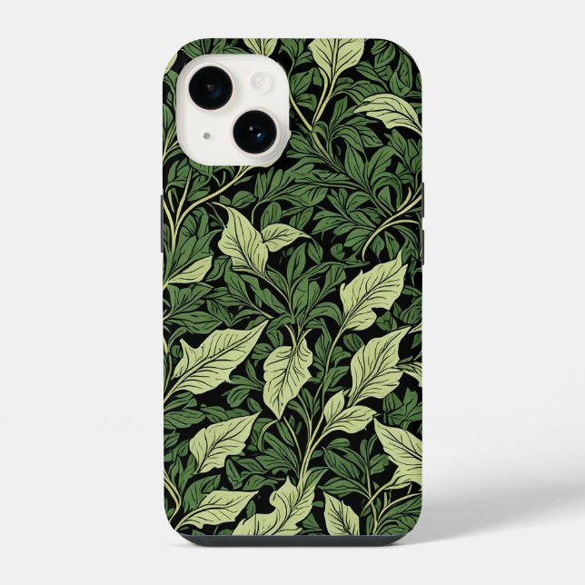Coque iPhone Grappe de vignes dans des nuances de vert (Verso)