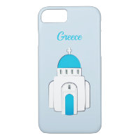 Coque iphone grec bleu d'église orthodoxe de