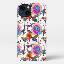 Etui iPhone 13 Grenouilles volantes colorées