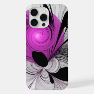 Gris Noir Abstrait Avec Art Fractal Magenta